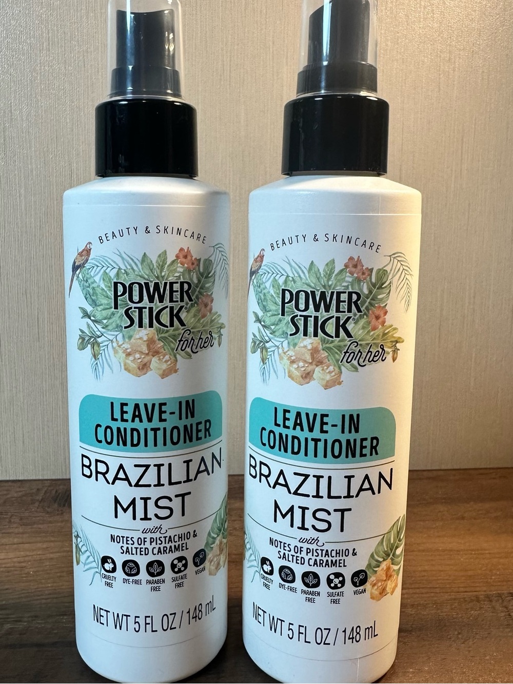 Powerstick BRAZILIAN MIST Leave In Conditioner Pistachio Salted Caramel 2pc NEW